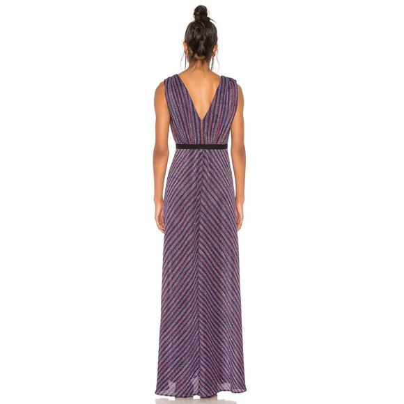 BCBGMAXAZRIA Metallic Multicolor Knit Sleeveless V-Neck Maxi Dress Size XXS - Picture 3 of 8